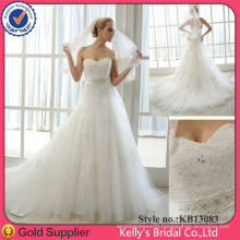 Famouse design newly stly real images appliqued lace wedding dress with lace detachable train